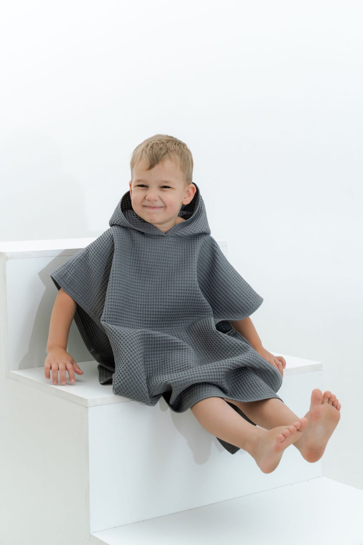 Waffle Fabric Kids' Poncho