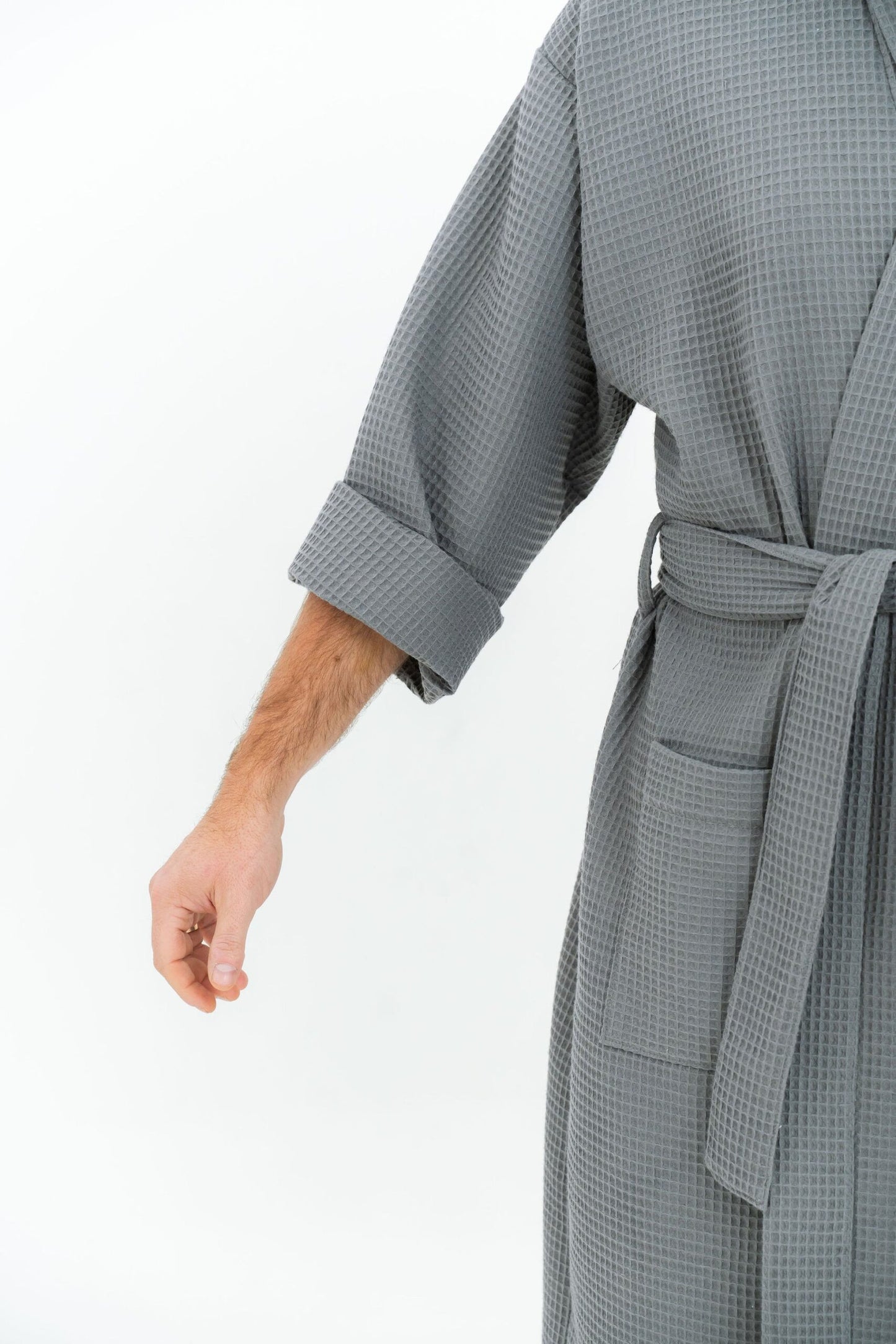 Waffle Fabric Robe for Men