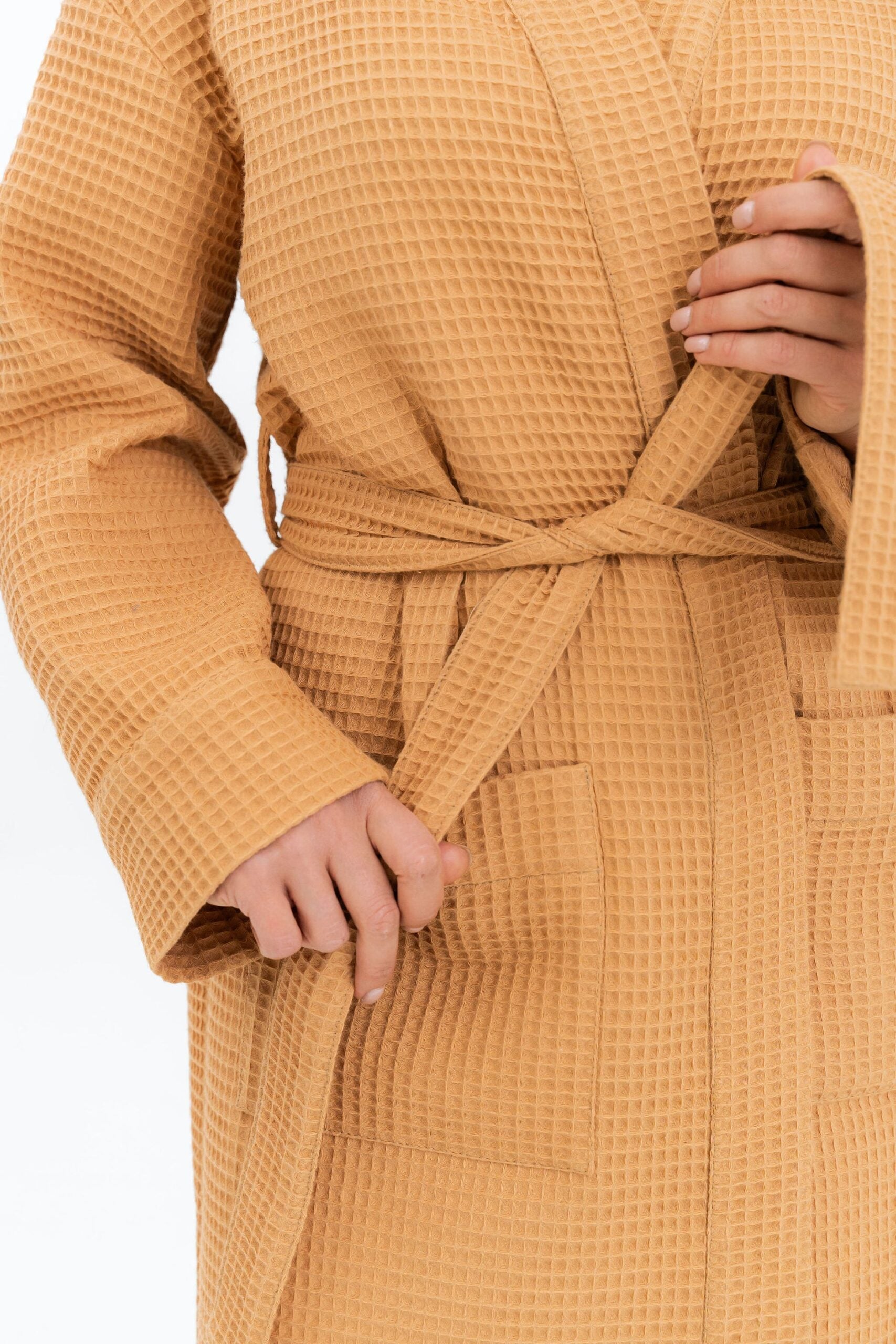 Waffle Fabric Robe for Women