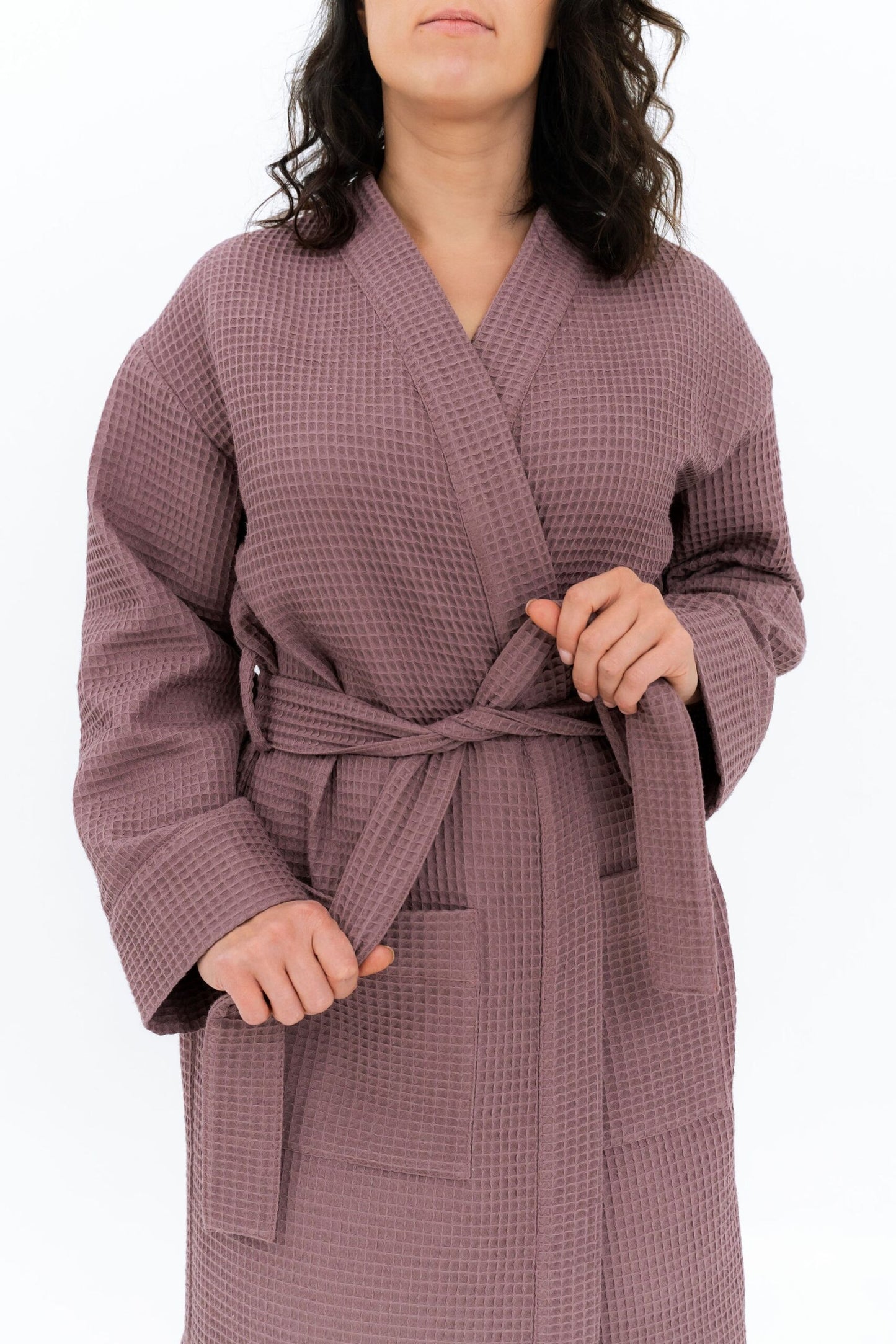 Waffle Fabric Robe for Women