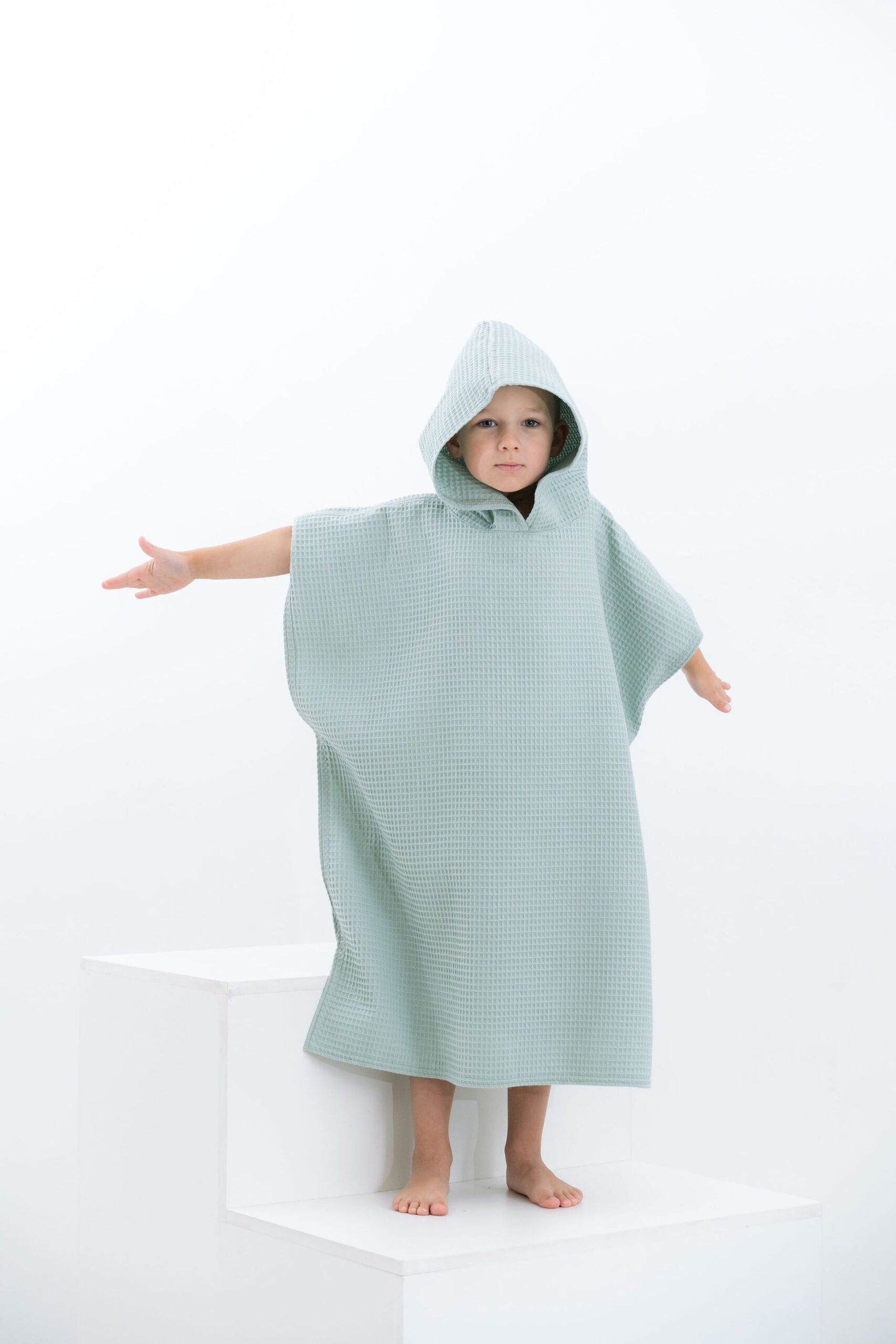 Waffle Fabric Kids' Poncho