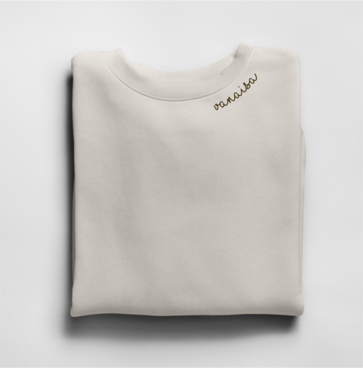 Embroidered Collar Organic Cotton Sweatshirt "Vanaisa" (EE)