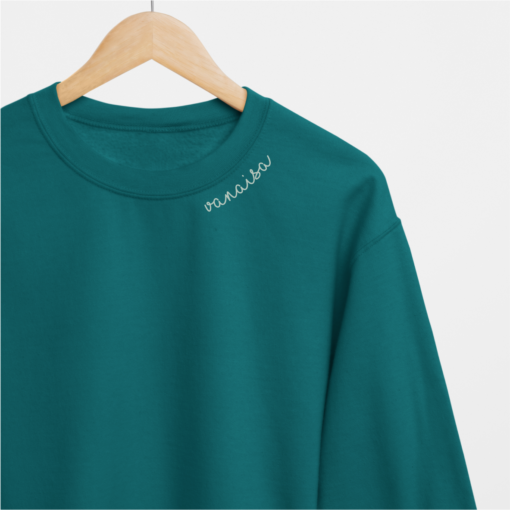 Embroidered Collar Organic Cotton Sweatshirt "Vanaisa" (EE)