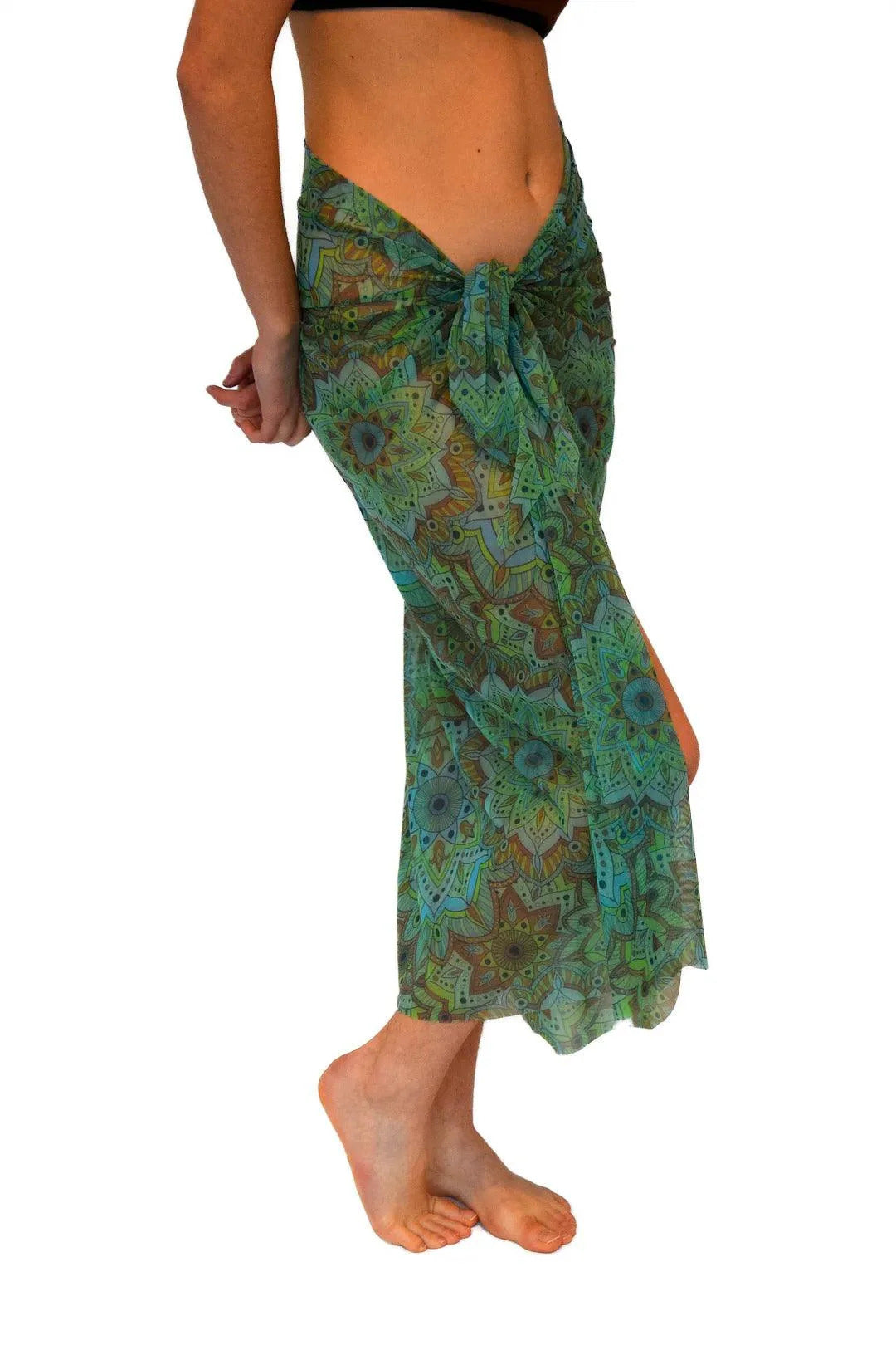 Green Mandala Tan Through Sarong